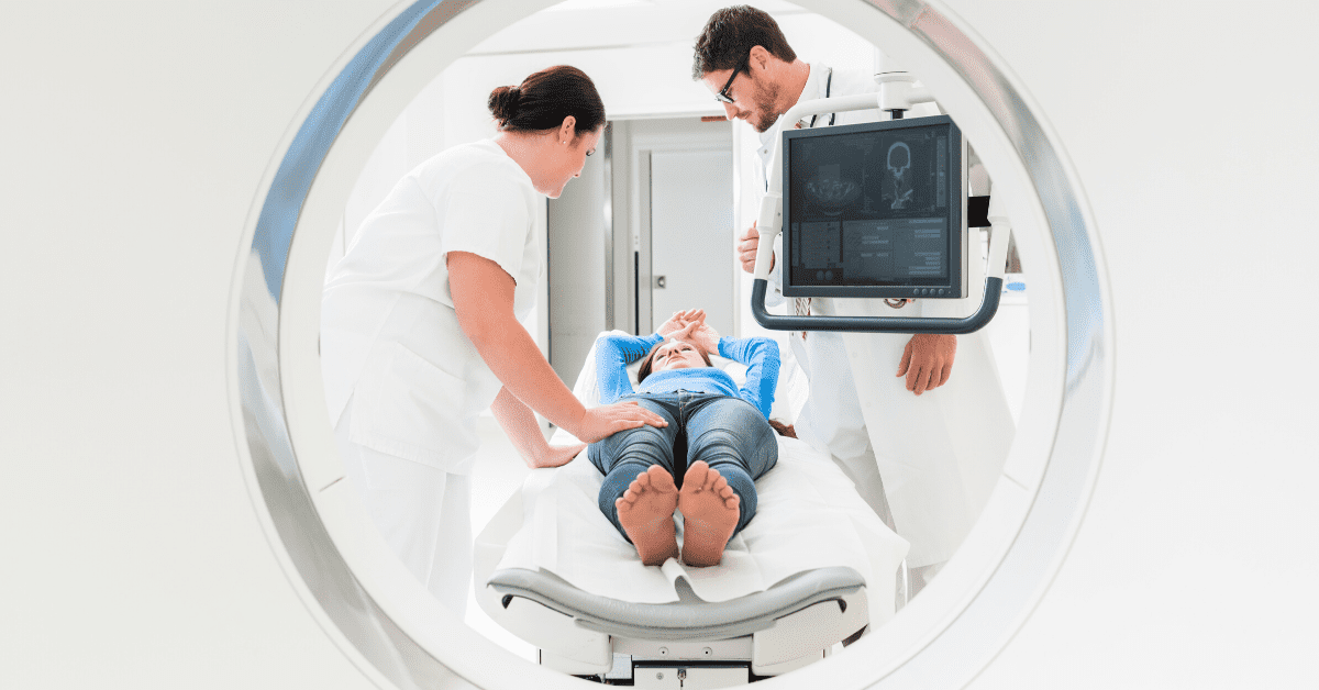 Radiology - Woman undergoes CT Scan