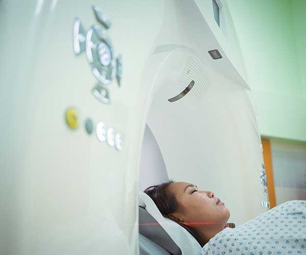 Female undergoing CT Scan